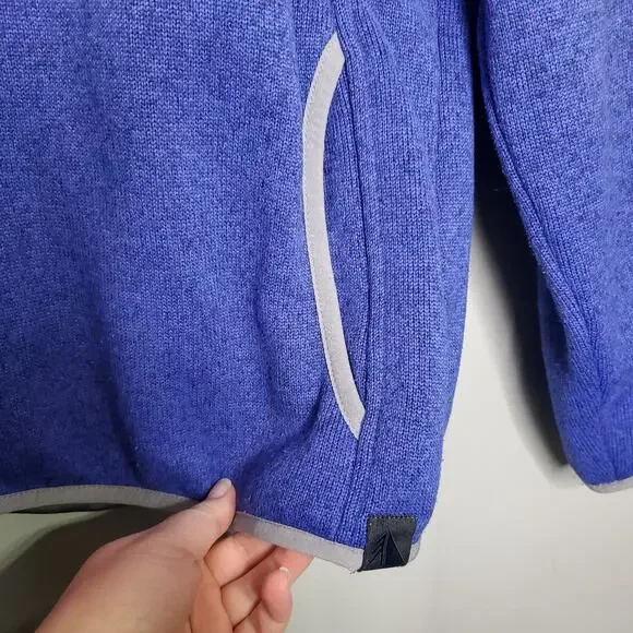 L.L. Bean Quarter Snap Knit Fleece Sweater Jacket Blue Women's XS Petite - Picture 6 of 12